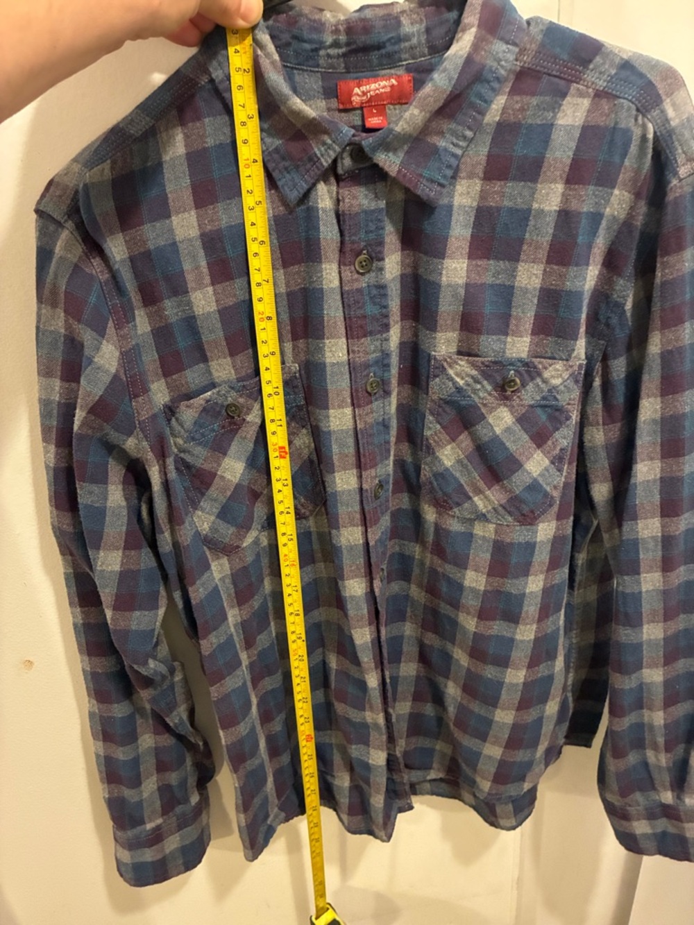 Arizona Jean Company Blue and Navy Plaid Button-Down Shirt - Picture 4 of 7